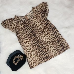 Michael Kors Leopard print silk top